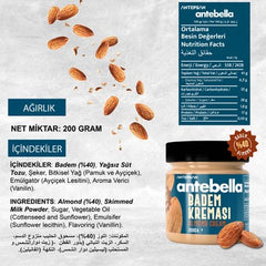 ANTEBELLA SPREADABLE ALMOND SPREAD 40% 200gr - Authentic Turkish & Mediterranean Food | TG Gourmet