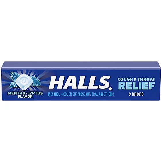 Halls Mentho-Lyptus Cough Drops 9-Drop Stick - The Original | TG Gourmet