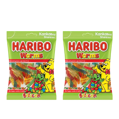 Haribo Worms 2.82 oz (80 g) Pack x 2 pcs -Big Size - Authentic Turkish & Mediterranean Food | TG Gourmet