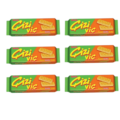 Ulker Cizivic Cheese Sandwich Crackers 2.89 oz (82 g) x 6 pcs - Authentic Turkish & Mediterranean Food | TG Gourmet