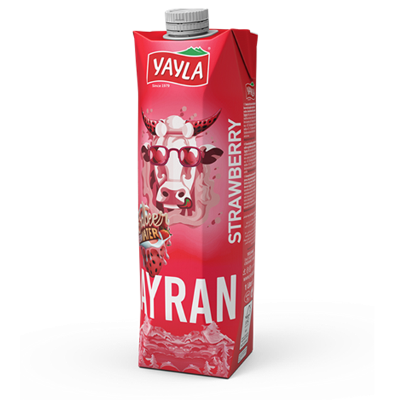 Yayla Strawberry Ayran 33.8 fl oz Tetra Pack - Authentic Turkish & Mediterranean Food | TG Gourmet