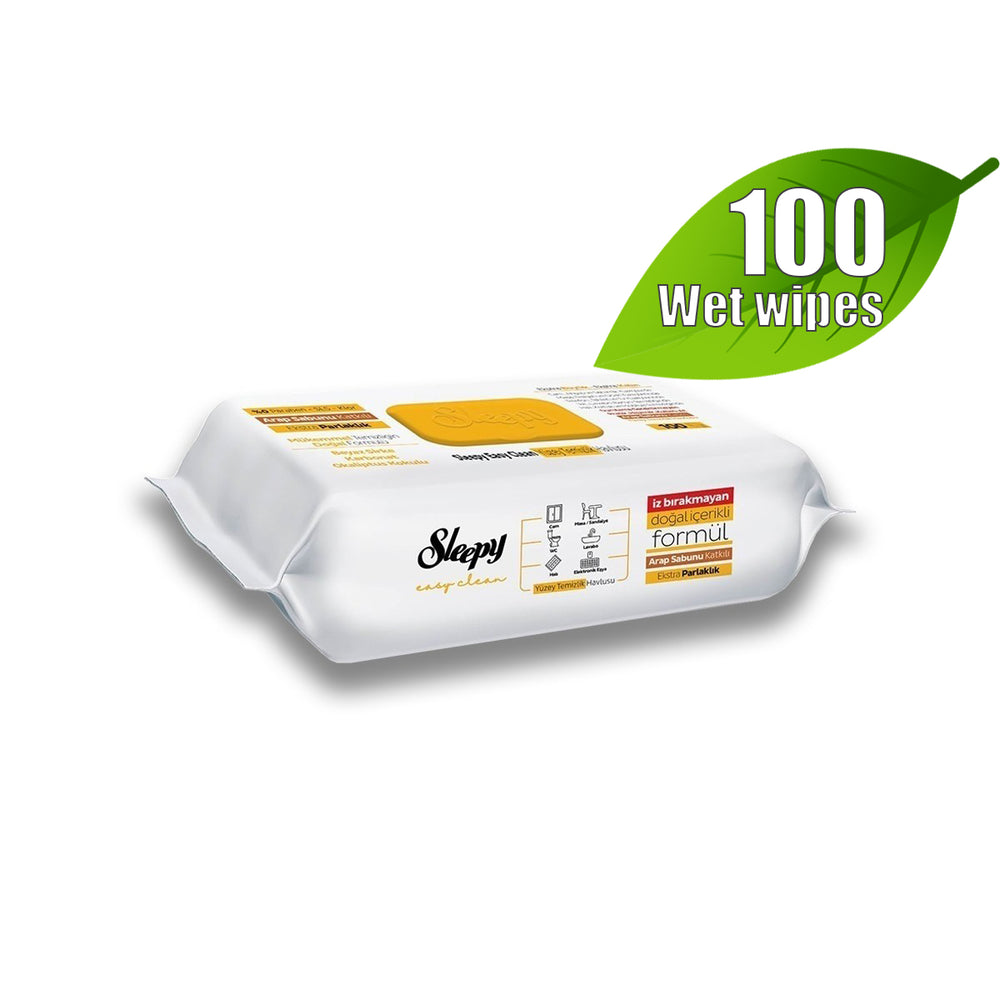 Sleepy Easy Clean Herbal Soap Wet Wipes 100 Count - Big Pack | TG Gourmet