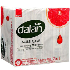 Dalan Pink Grapefruit Scented Cream Bar Soap 3.2 oz (90g) Bars, 3-Pack | TG Gourmet