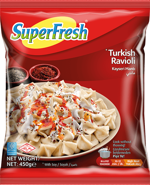 SuperFresh Kayseri Manti Turkish Ravioli 15.9 oz (450g) Pouch | TG Gourmet