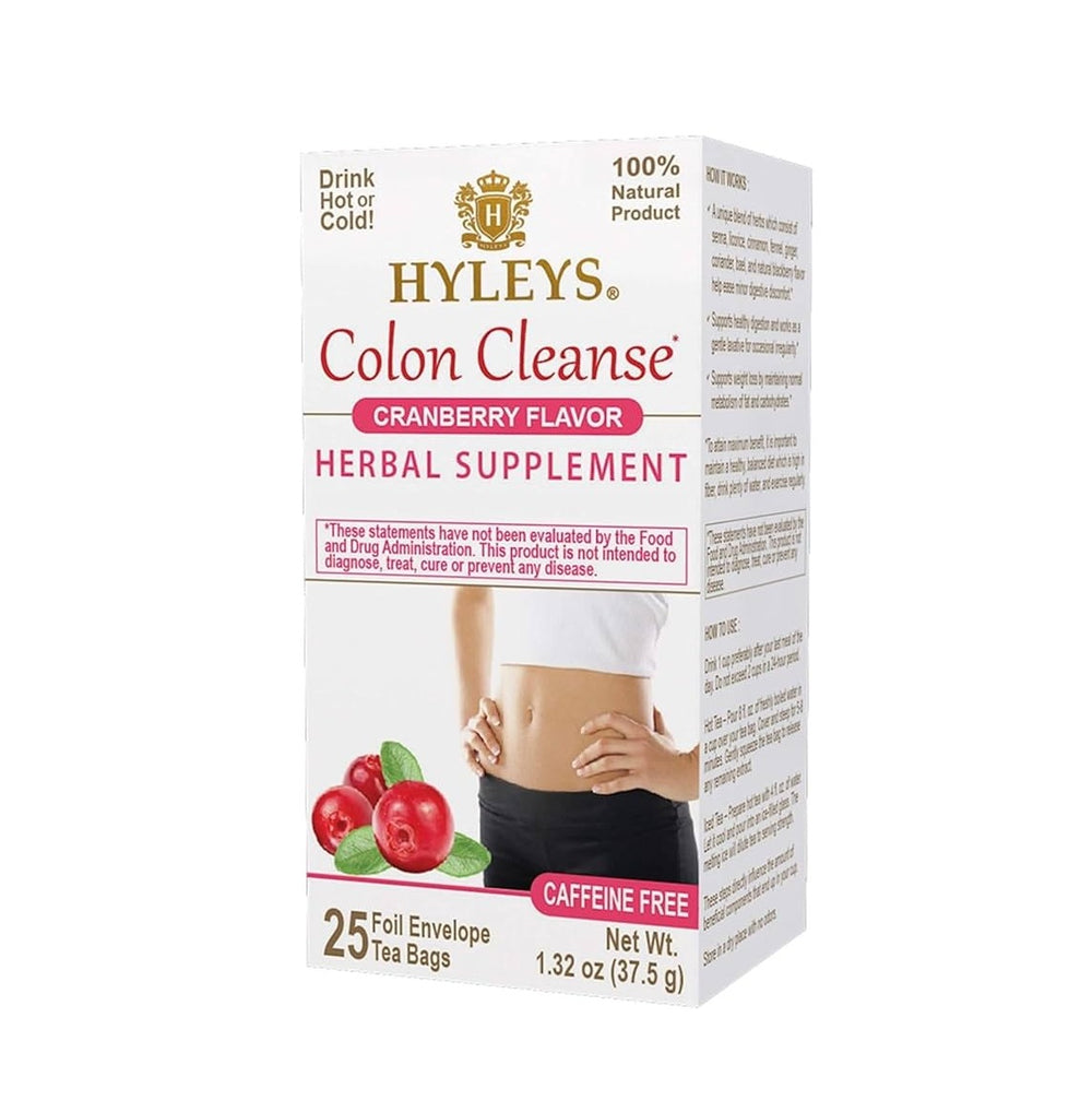 Hyleys Colon Cleanse Herbal Tea Cranberry, 25 Tea Bags 1.32 oz | TG Gourmet