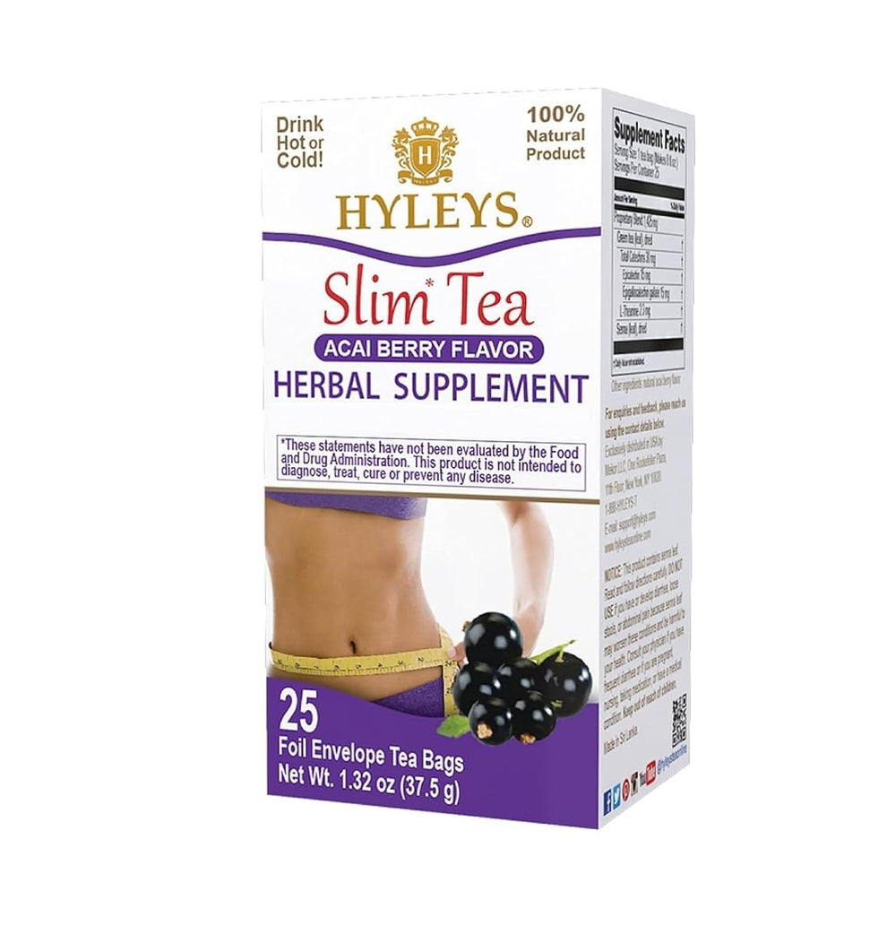 Hyleys Slim Tea Acai Berry Herbal Blend, 25 Tea Bags 1.32 oz (Kosher) | TG Gourmet
