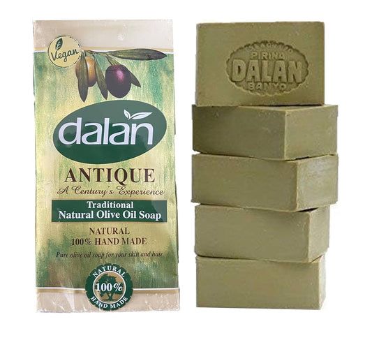 Dalan Olive Oil Soap Green 6.34 oz (180g) Bars, 5-Pack - Aegean Classic | TG Gourmet