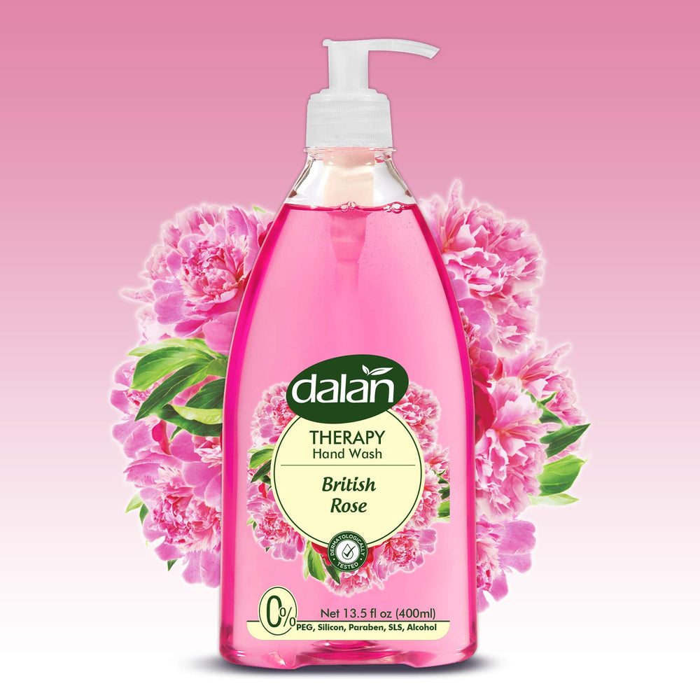 Dalan Therapy Liquid Hand Soap British Rose 13.5 fl oz (400 ml) Pump Bottle | TG Gourmet