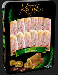 Keyifce Turkish Delight Roll with Pistachio 12.3 oz (350g) Classic | TG Gourmet
