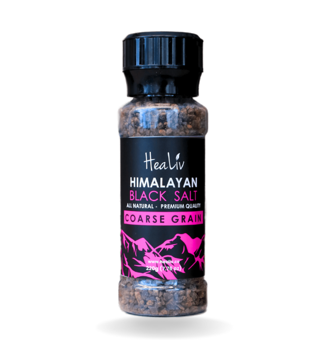 Himalayan Black Salt Coarse Smoked 7.76 oz (220g) Bottle Shaker | TG Gourmet