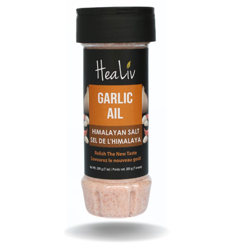 Himalayan Pink Salt Fine Grain Garlic 7.05 oz (200g) Shaker | TG Gourmet
