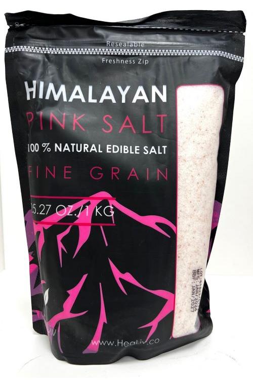 Himalayan Pink Salt Fine Grain 35.27 oz (1 kg) Doypack Ziplock | TG Gourmet