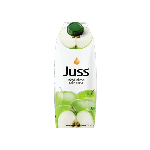 Juss Sour Apple Fruit Drink 33.8 fl oz (1 L) Tetra Pak - Green Apple Zing | TG Gourmet
