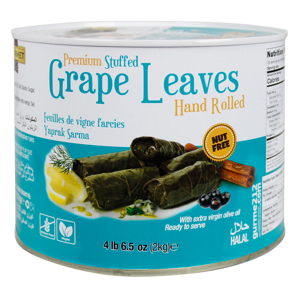 Gurme212 Premium Stuffed Grape Leaves 4 lb 6.5 oz Tray - Gathering Size | TG Gourmet