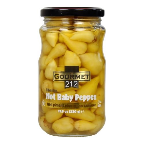 Gourmet212 Pickled Hot Baby Peppers 11.6 oz Jar - Fiery Little Bites | TG Gourmet