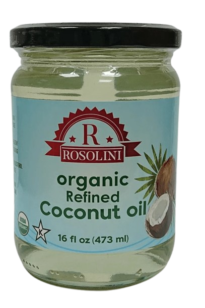Rosolini Organic Refined Coconut Oil 16 fl oz (473 ml) Pantry Jar | TG Gourmet