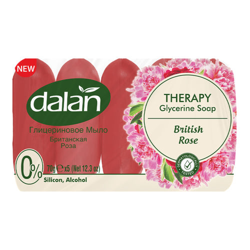 Dalan British Rose Therapy Glycerine Soap Bar, 5 Bars x 2.47oz.
