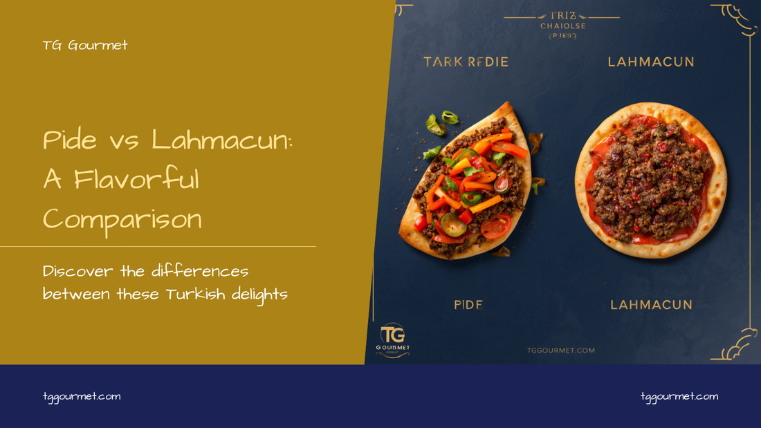Turkish pide flatbread next to round lahmacun comparison - TG Gourmet