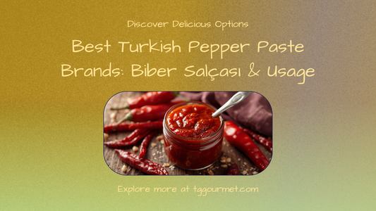 Turkish pepper paste (biber salçası) in a glass jar with fresh and dried red peppers