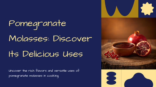 Pomegranate molasses in a bowl with fresh pomegranate