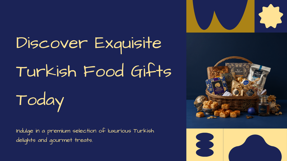 Elegant Turkish food gift basket with Turkish delight, baklava, tea and coffee - TG Gourmet