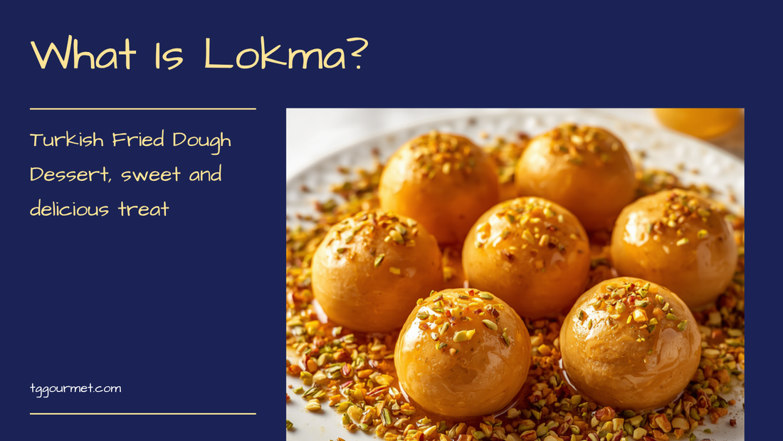 Golden syrup-soaked Turkish lokma fried dough balls piled on a white plate, glistening and dusted with cinnamon