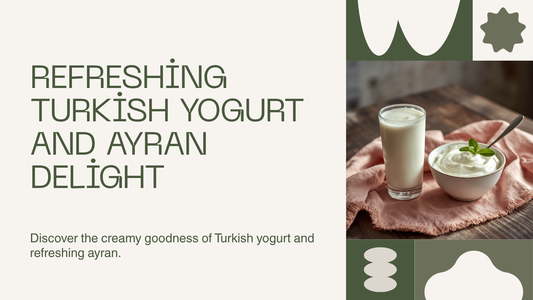 Turkish yogurt with a glass of ayran yogurt drink