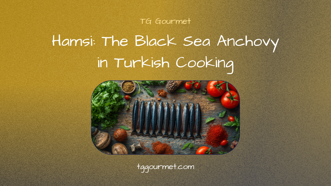 Golden pan-fried hamsi (Black Sea anchovies) dusted in corn flour, fanned in a skillet with lemon and raw onion