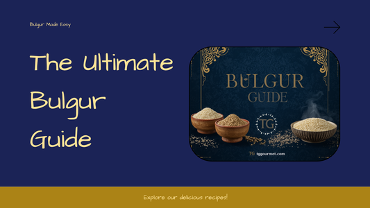 Bowls of raw bulgur grains and cooked bulgur pilaf - TG Gourmet