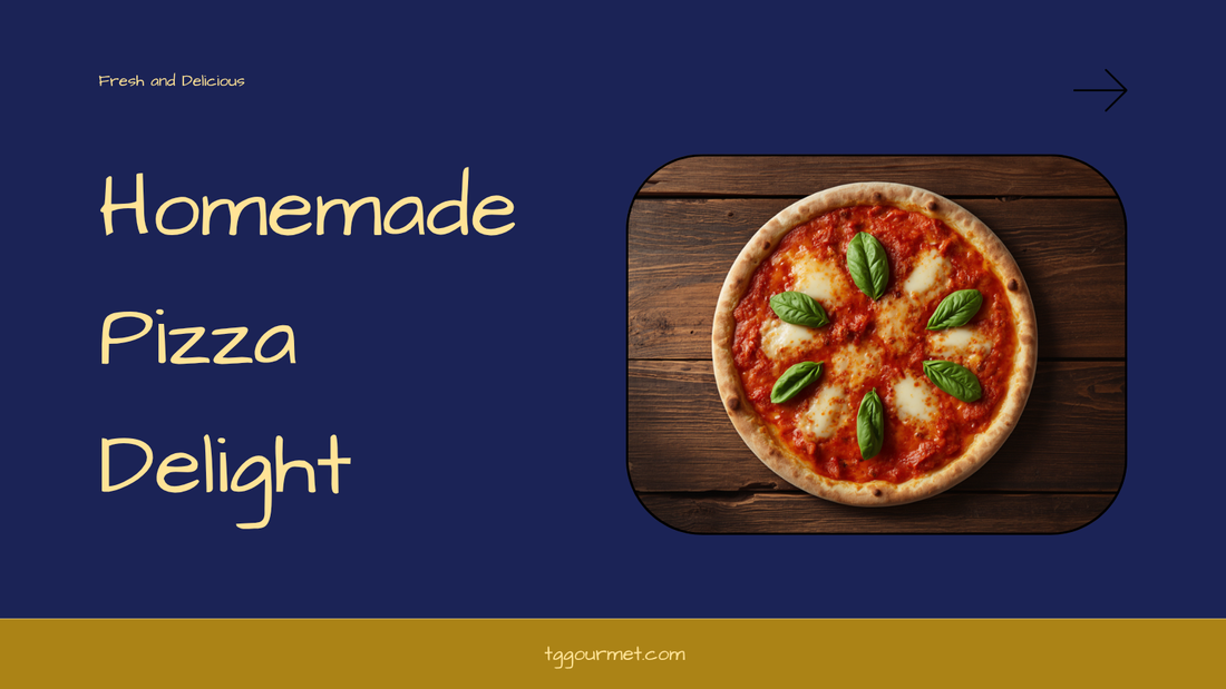 Homemade pizza with fresh tomato sauce, mozzarella and basil — TG Gourmet