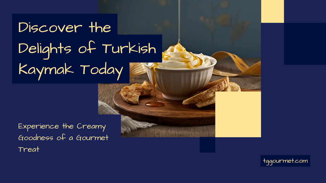 Bowl of Turkish kaymak clotted cream drizzled with honey and bread - TG Gourmet