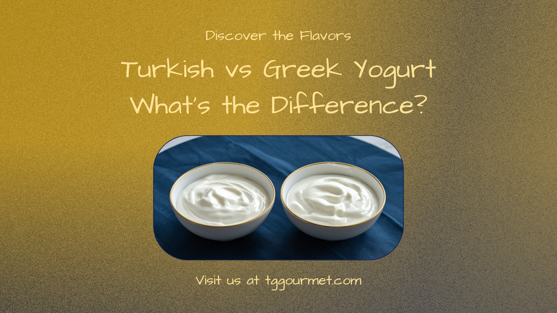 Two bowls of thick strained Turkish and Greek yogurt side by side for comparison