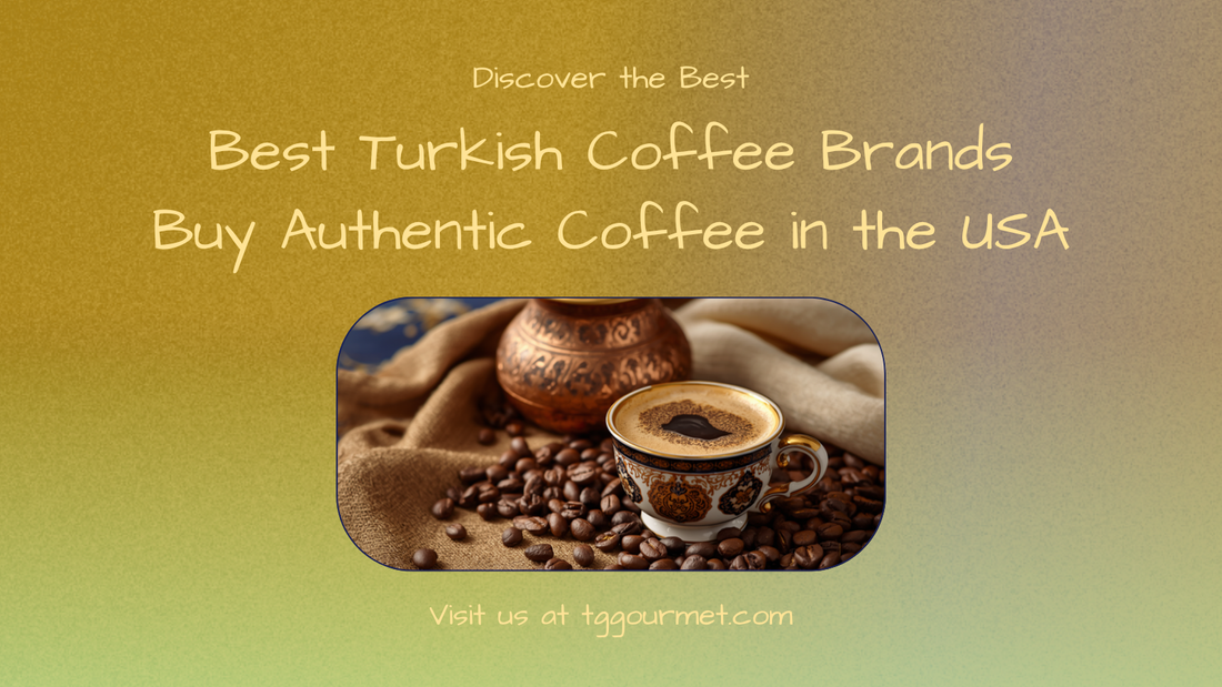Authentic Turkish coffee in a cup with a copper cezve and roasted coffee beans