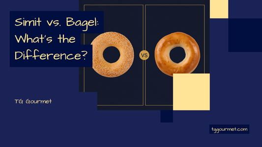 Side-by-side comparison of a sesame-crusted Turkish simit and a New York bagel