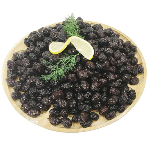 Toprak Kuru Sele Siyah Zeytin - Traditional Dry-Cured Turkish Black Olives in Glass Jar, 17.6 oz (500g) - Authentic Turkish & Mediterranean Food | TG Gourmet