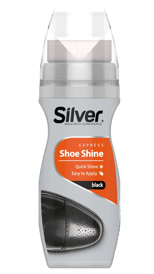 Silver - Liquid Shoe Polish, 2.53 oz (75 ml), With Sponge Applicator