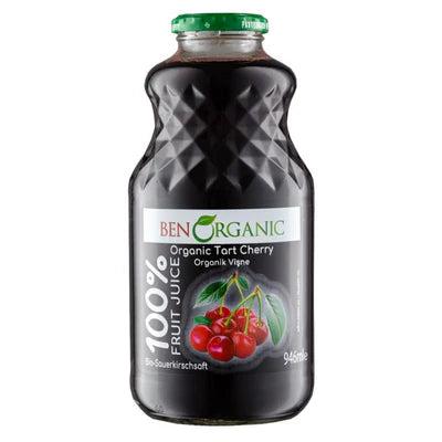 Ben Organic 100% Tart Cherry Juice 32 fl oz Bottle - Visne Classic | TG Gourmet