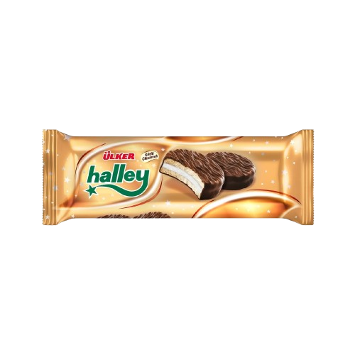 Ulker Halley Chocolate Covered Marshmallow Cakes 8 ct x 1.06 oz (30 g) - Authentic Turkish & Mediterranean Food | TG Gourmet