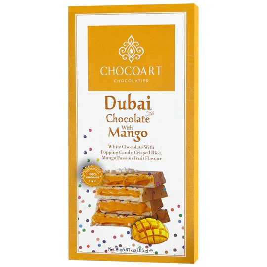 ChocoArt Dubai Mango & Passion Fruit Chocolate 6.5 oz Bar - Tropical | TG Gourmet