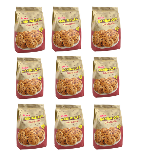 Ulker Hanımeller Cokodamla Chocolate Chips Cookies Pouch 5.29 oz (150g) x 9 pcs - Authentic Turkish & Mediterranean Food | TG Gourmet