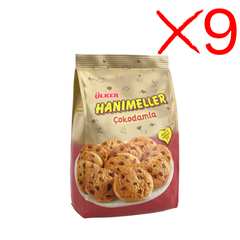 Ulker Hanımeller Cokodamla Chocolate Chips Cookies Pouch 5.29 oz (150g) x 9 pcs - Authentic Turkish & Mediterranean Food | TG Gourmet