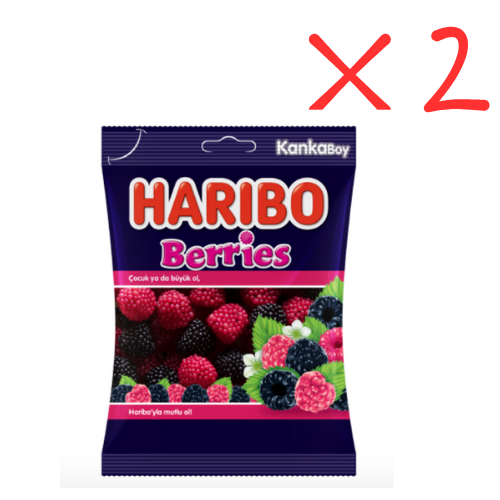 Haribo Berries 2.82 oz (80 g) x 2 pcs -Big Size - Authentic Turkish & Mediterranean Food | TG Gourmet