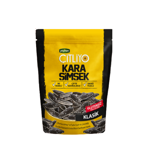 Peyman Citliyo Kara Simsek Black Sunflower Seeds Salted 10 oz (284g) Double Roasted | TG Gourmet