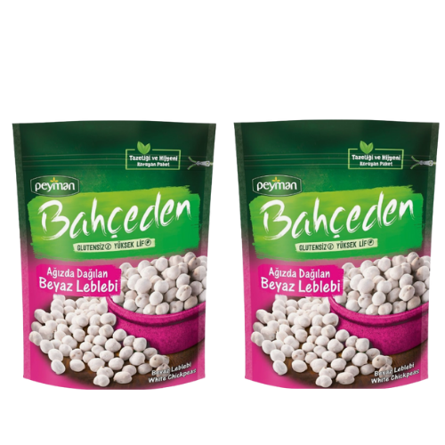 Peyman Bahceden White Chickpeas 5.29 oz (150 g) x 2 pcs - Gluten Free - High Fiber - Authentic Turkish & Mediterranean Food | TG Gourmet