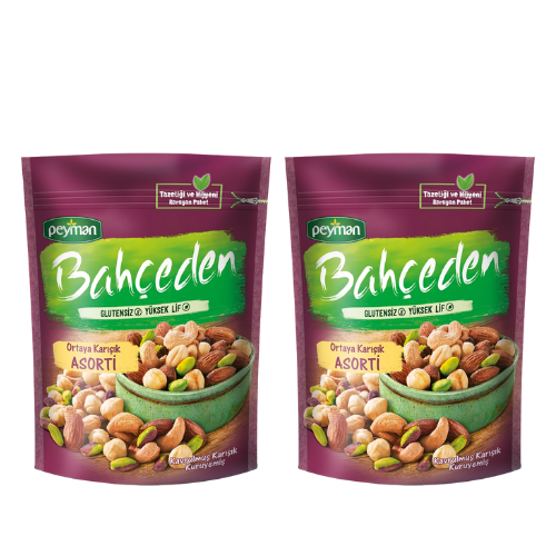Peyman Bahceden Ortaya Karışık Mixed Nuts Assortment 5.29 OZ (150 g) x 2 pcs- Gluten Free - High Fiber - Authentic Turkish & Mediterranean Food | TG Gourmet