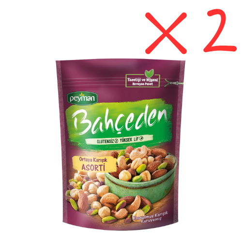 Peyman Bahceden Ortaya Karışık Mixed Nuts Assortment 5.29 OZ (150 g) x 2 pcs- Gluten Free - High Fiber - Authentic Turkish & Mediterranean Food | TG Gourmet