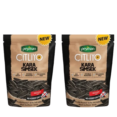 Peyman KARA SIMSEK Citliyo Black Sunflower Seeds Unsalted 10 oz (284 g)x 2 pcs- no added salt - gluten free - Authentic Turkish & Mediterranean Food | TG Gourmet