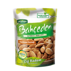Peyman Bahceden Raw Almonds 5.29 oz (150g) - Gluten Free - High Fiber - Authentic Turkish & Mediterranean Food | TG Gourmet