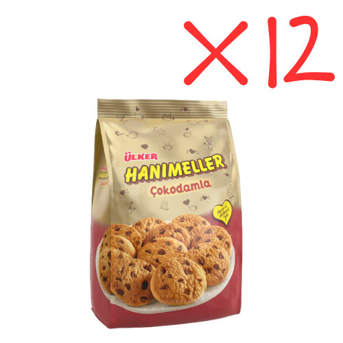 Ulker Hanımeller Cokodamla Chocolate Chips Cookies Pouch 5.29 oz (150g) x 12 pcs - Authentic Turkish & Mediterranean Food | TG Gourmet