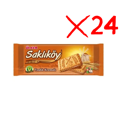 Ulker Saklikoy Milk & Oat Sandwich Biscuits 3.53 oz (100 g) X 24 pcs - Authentic Turkish & Mediterranean Food | TG Gourmet